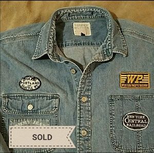 Denim Patchwork Tommy Hilfiger Button-down Sz. L